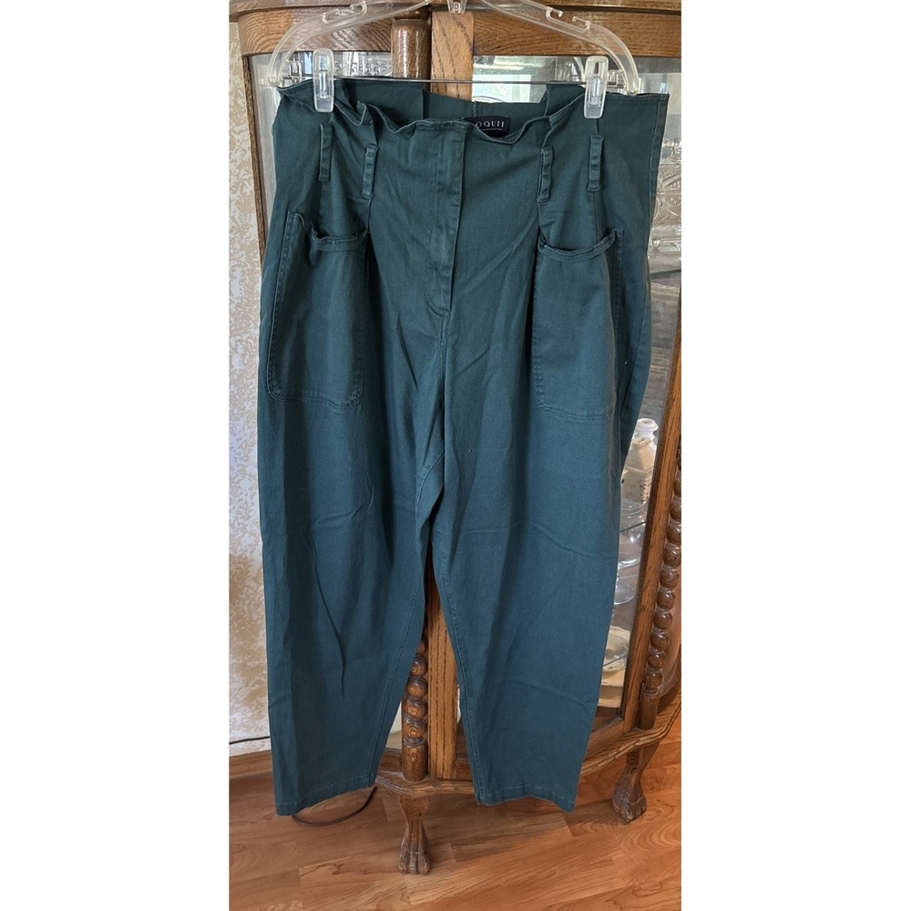 Eloquii Teal Green High Pleated Waist Balloon Pants size 18 Large Pockets